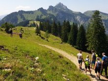 Christian Zwanziger mit KOlleg*innen bei der Tourismustour 2022 auf dem Weg zur Piesenhausener Hochalm